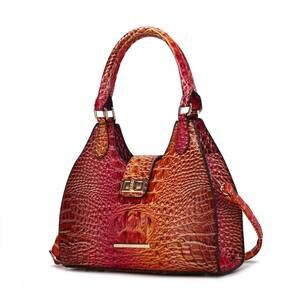 NEW MKF COLLECTION women's ava gradient faux crocodile embossed tote bag in cora
